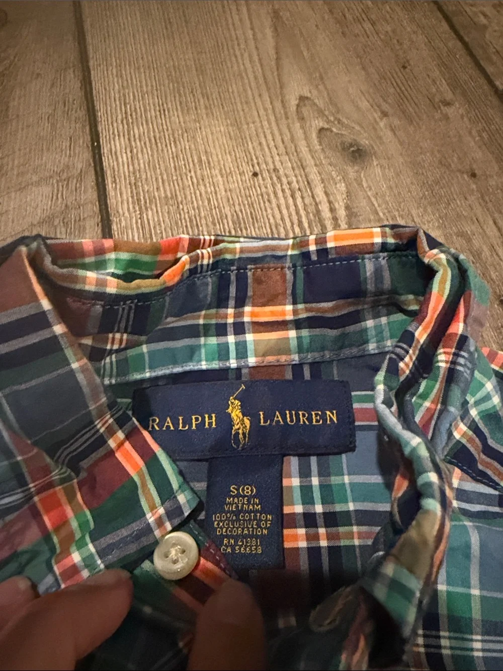 Ralph Lauren Plaid Button-Down Shirt Size 8